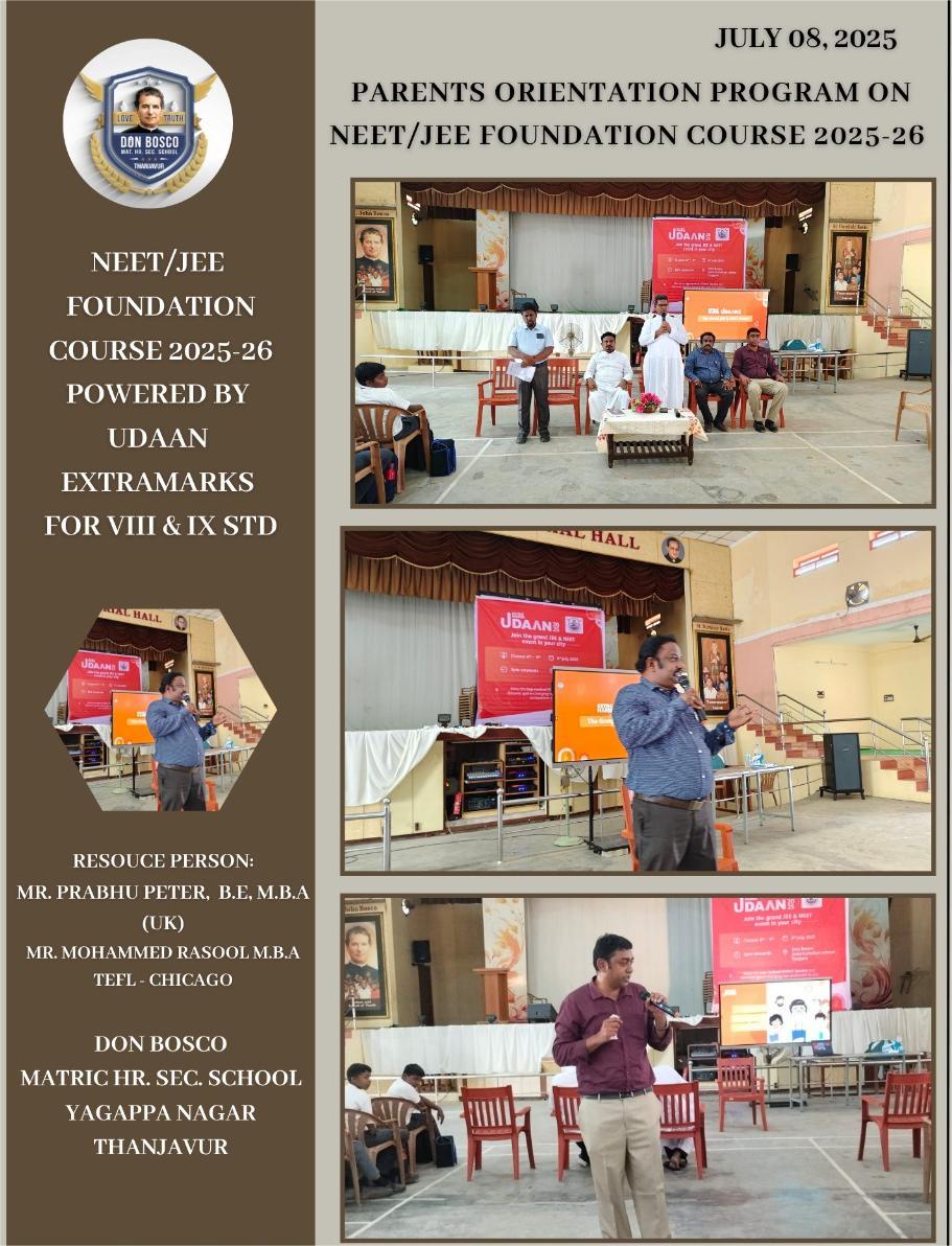 PARENTS ORIENTATION PROGRAM ON NEET/JEE FOR CLASSES XI & XII